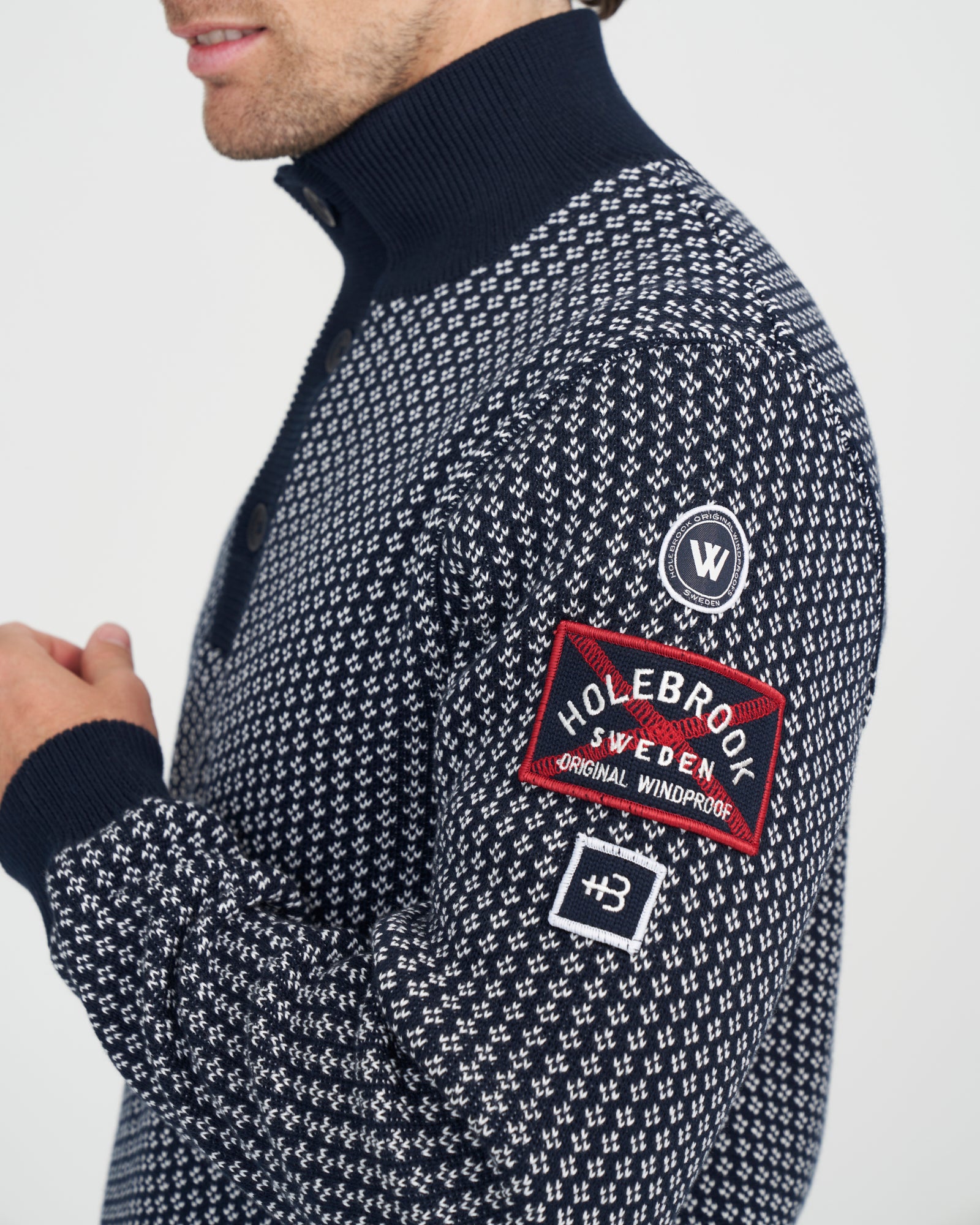 Band collar zipper gingham sweaters online