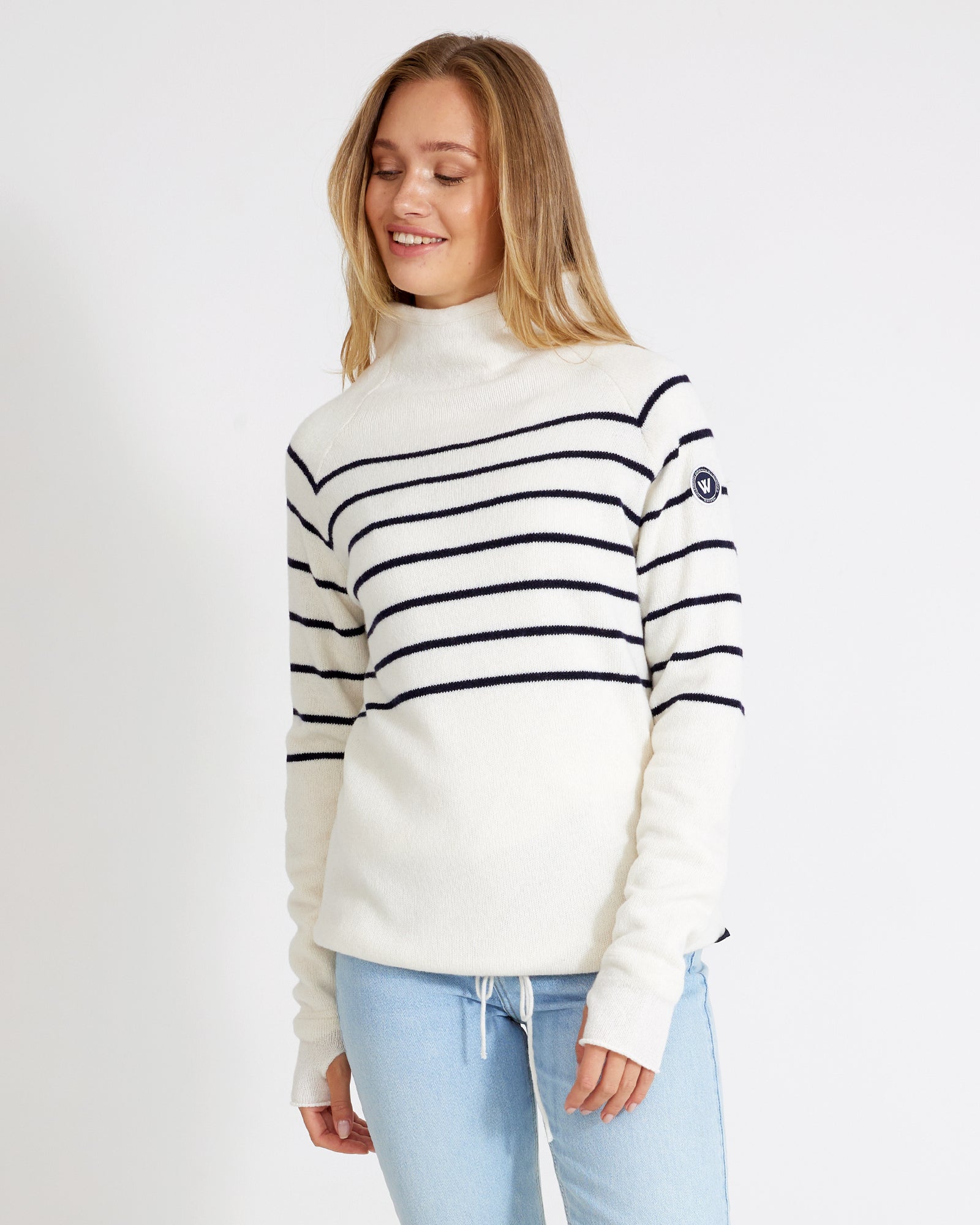 Martina Windproof Sweater -Off White/Navy