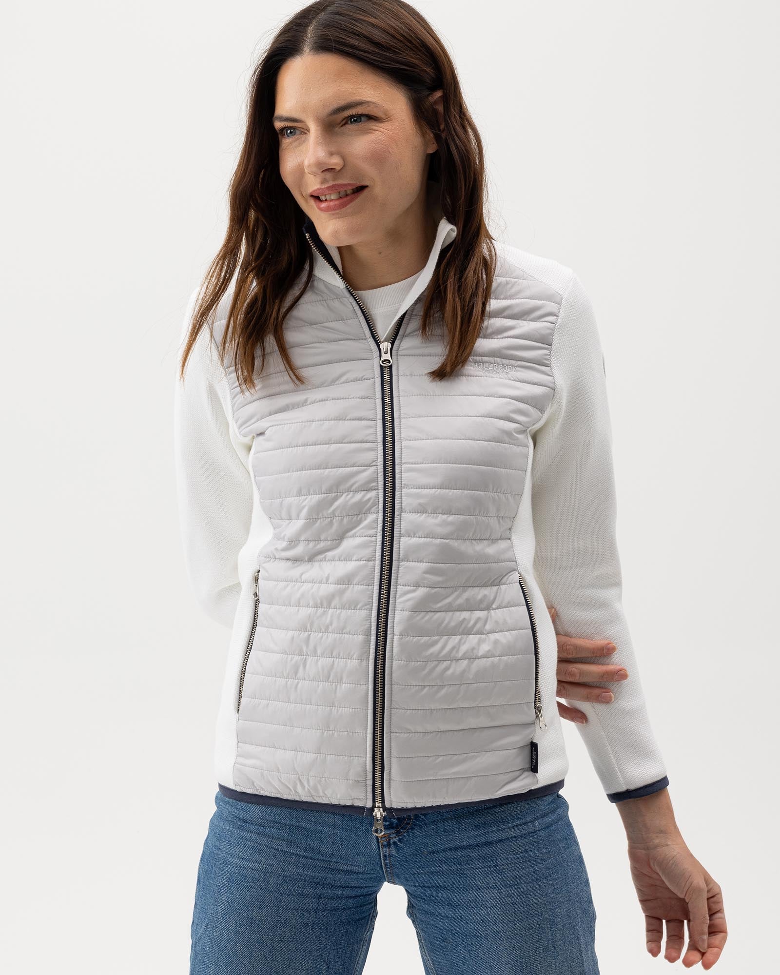 Mimmi Full Zip Windproof Jacket - White/Marble Grey – Holebrook USA