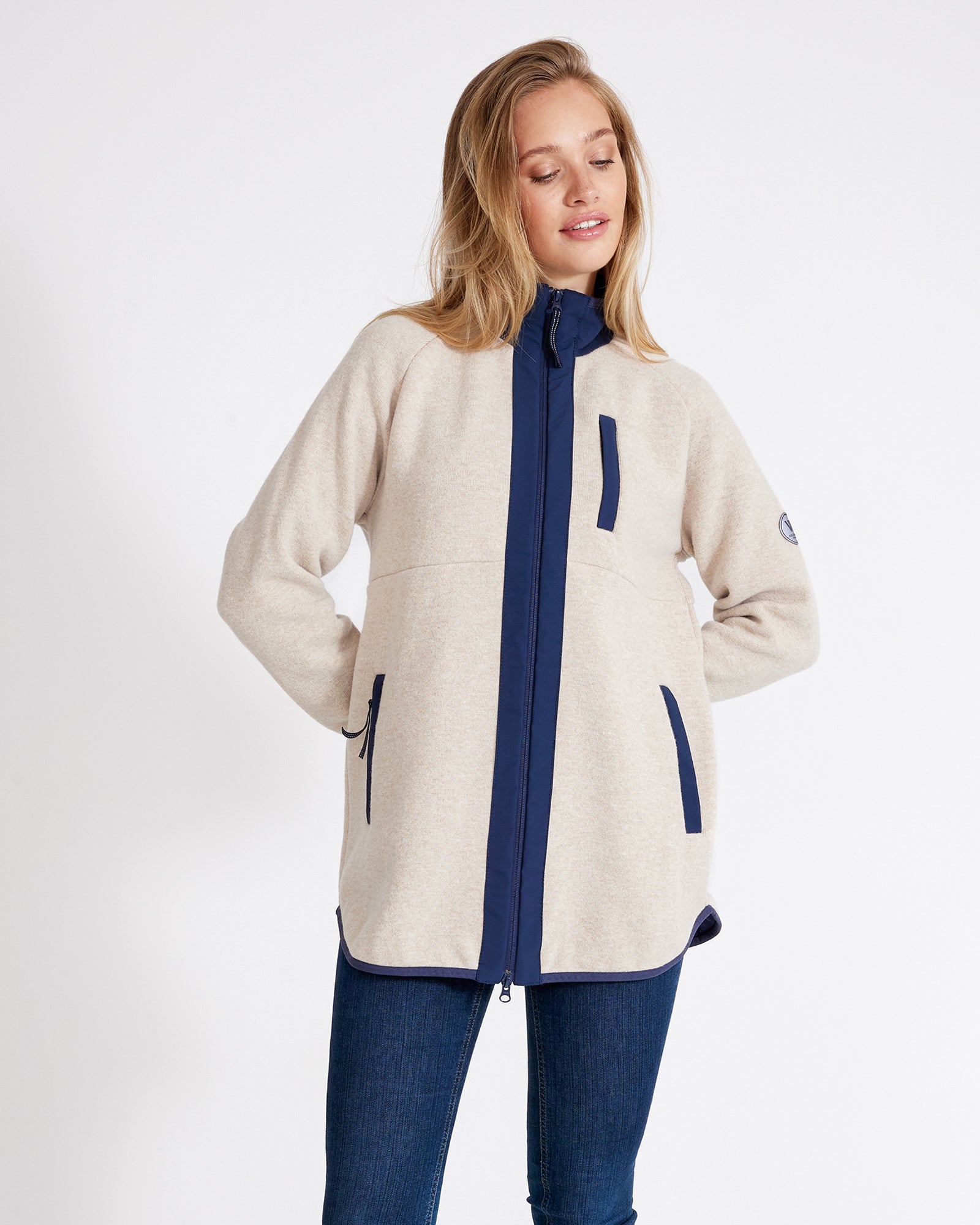 Olivia Windproof Jacket - Sandy/ Navy – Holebrook USA