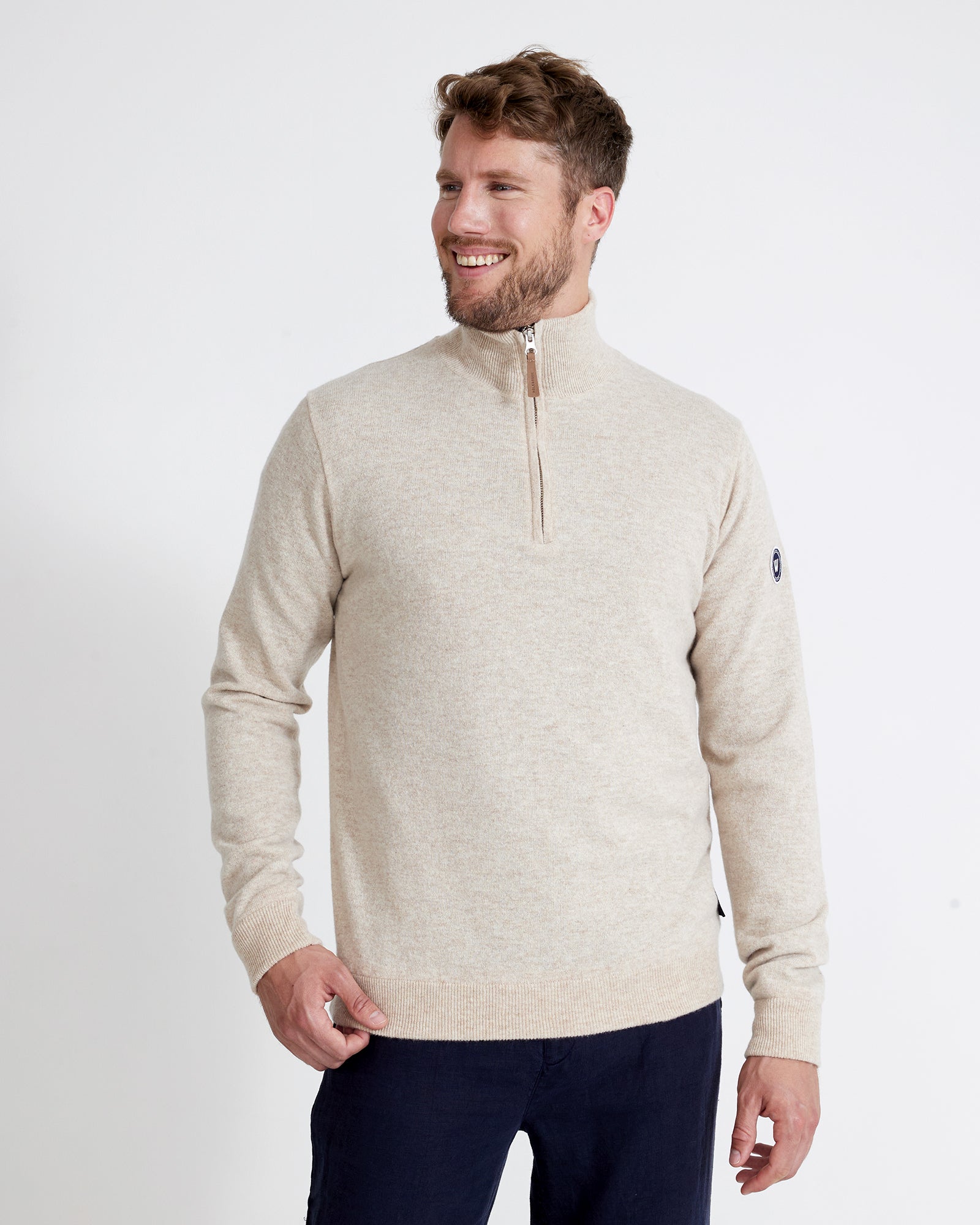 Stellan Windproof 1/4 Zip Sweater-Sand