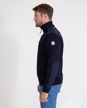 Timmy T-Neck Windproof Wool Sweater- Navy