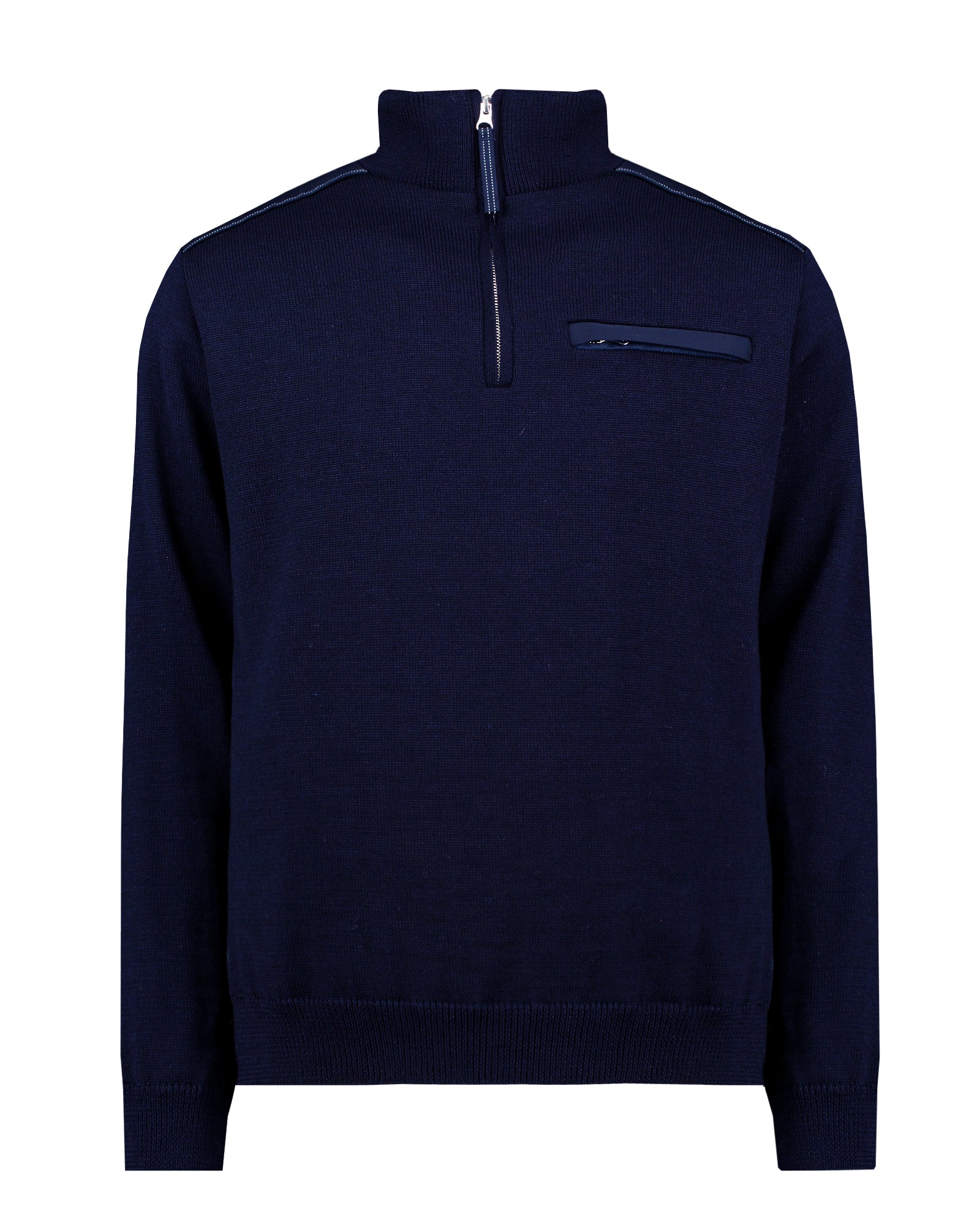 Timmy T-Neck Windproof Wool Sweater- Navy