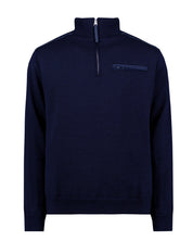 Timmy T-Neck Windproof Wool Sweater- Navy