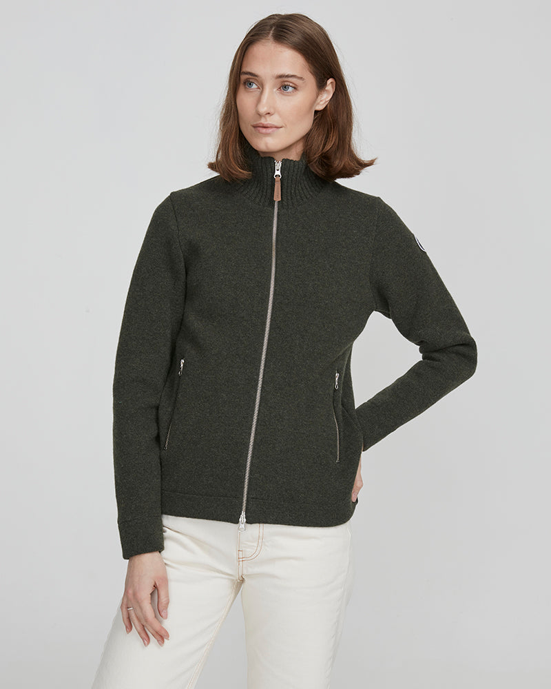 Claire Windproof Sweater- Bottle Green – Holebrook USA
