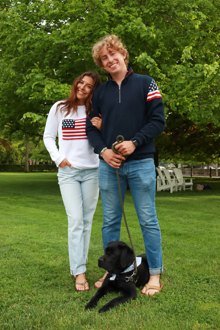 Holebrook USA Flag Crew White