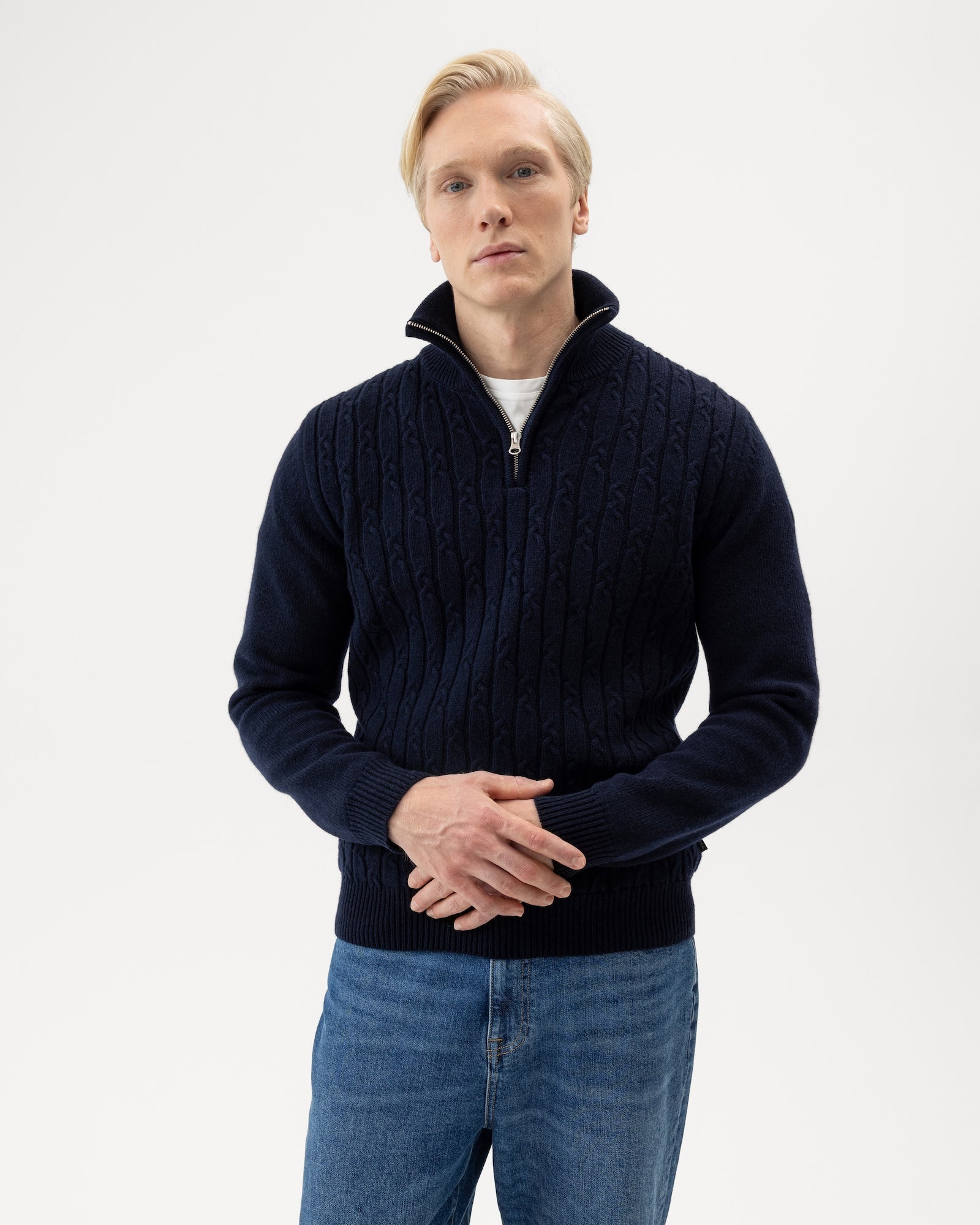 Alvin Windproof T- Neck- Navy