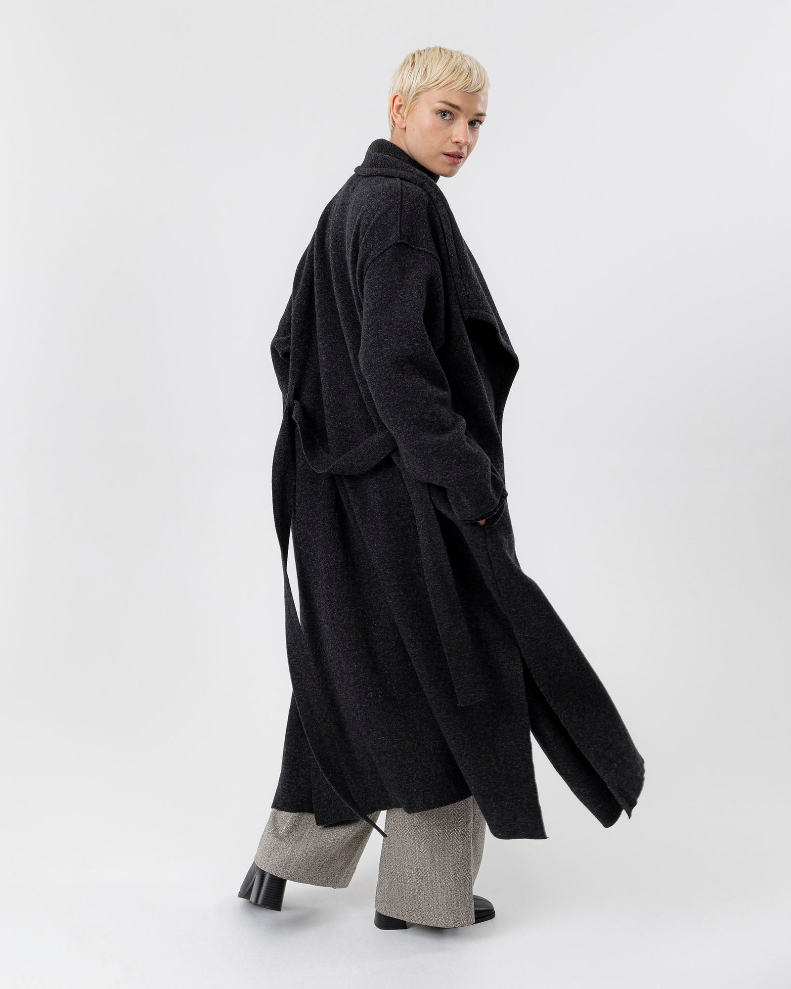Astrid Wide Coat- Anthracite Mel.
