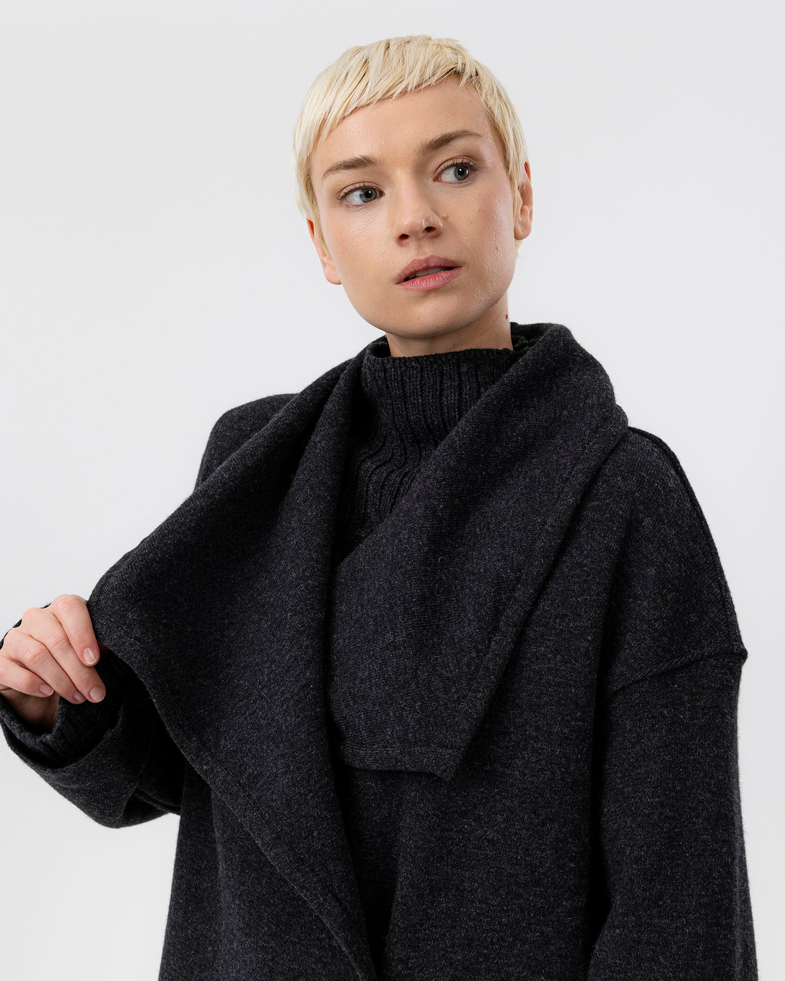 Astrid Wide Coat- Anthracite Mel.