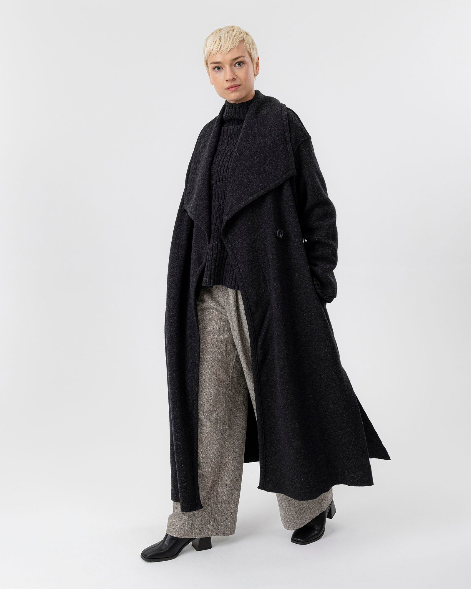 Astrid Wide Coat- Anthracite Mel.