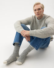 Brommö raggsocka Grey Mel/Off White