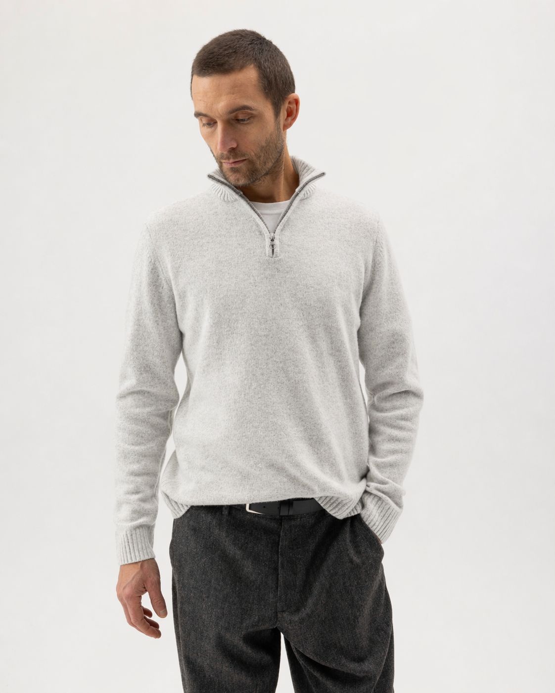 Charles T-Neck- Marble Grey