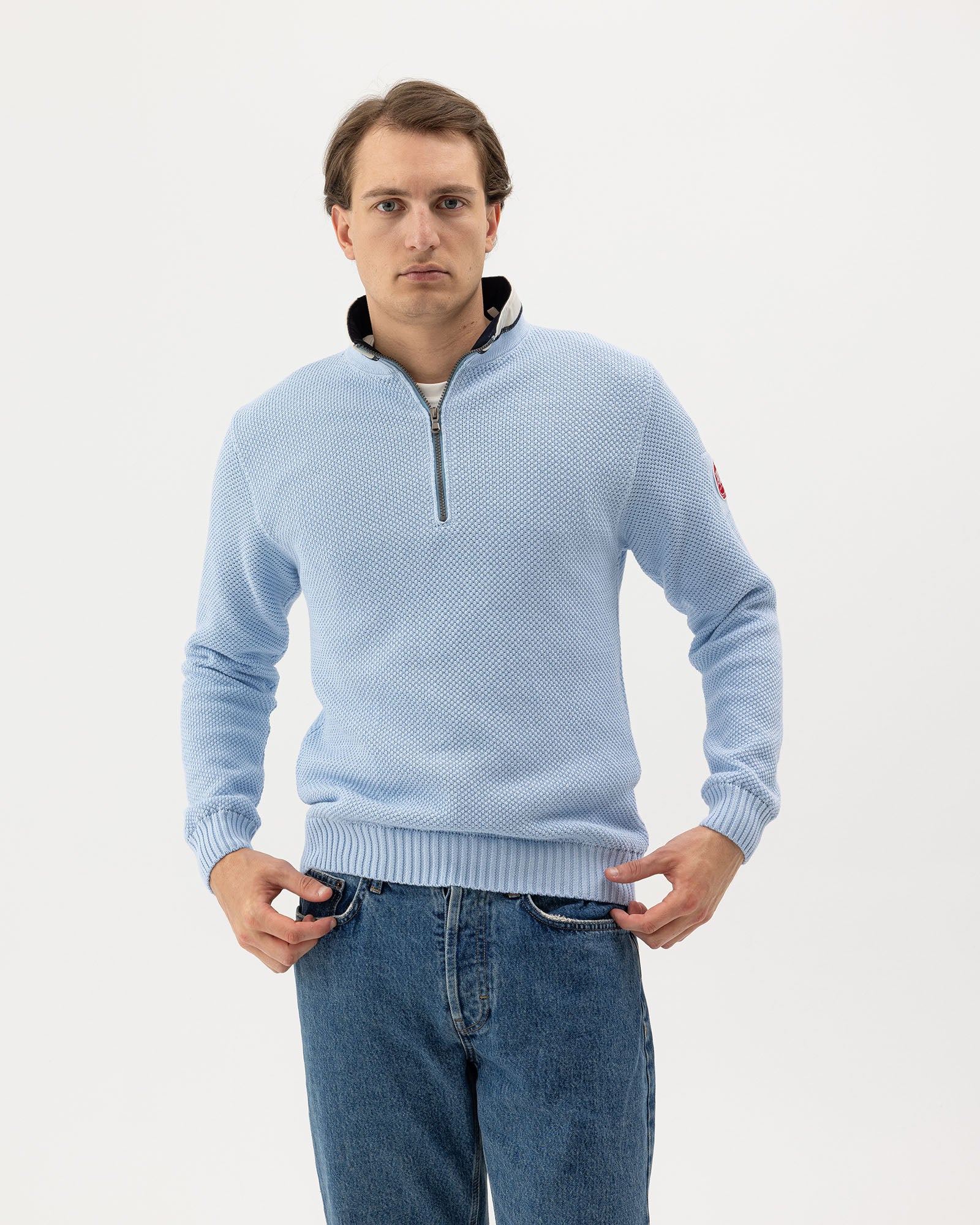 Classic Windproof Sweater- Pale Blue – Holebrook USA