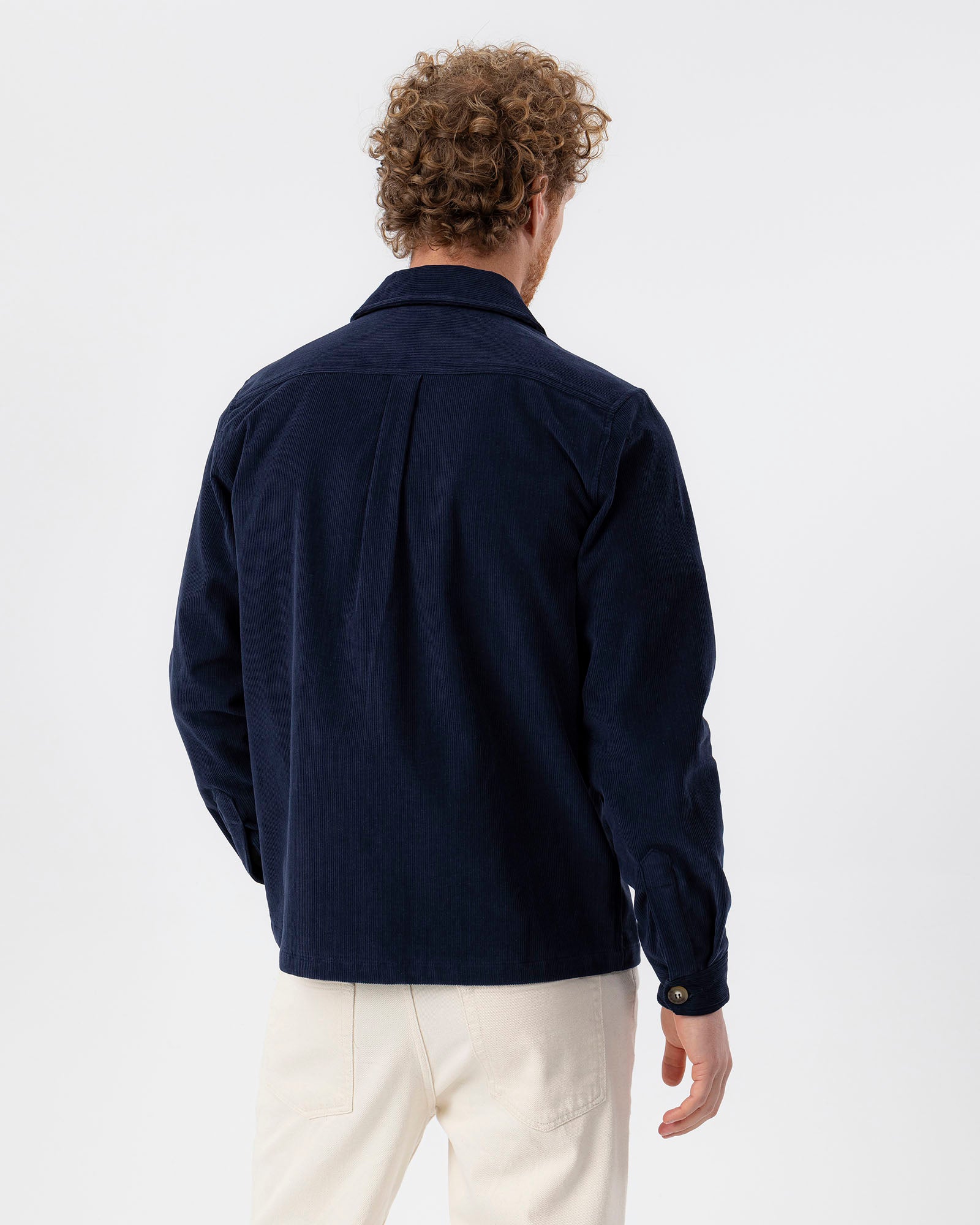 Isak Cord Overshirt- Navy – Holebrook USA