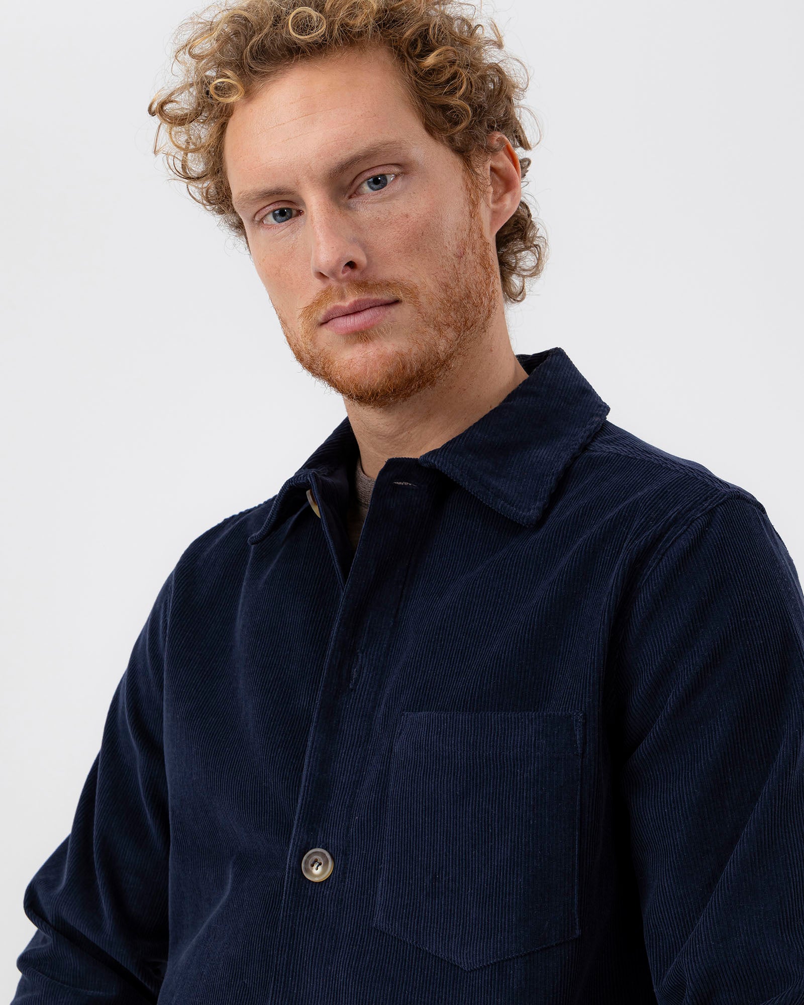 Isak Cord Overshirt- Navy