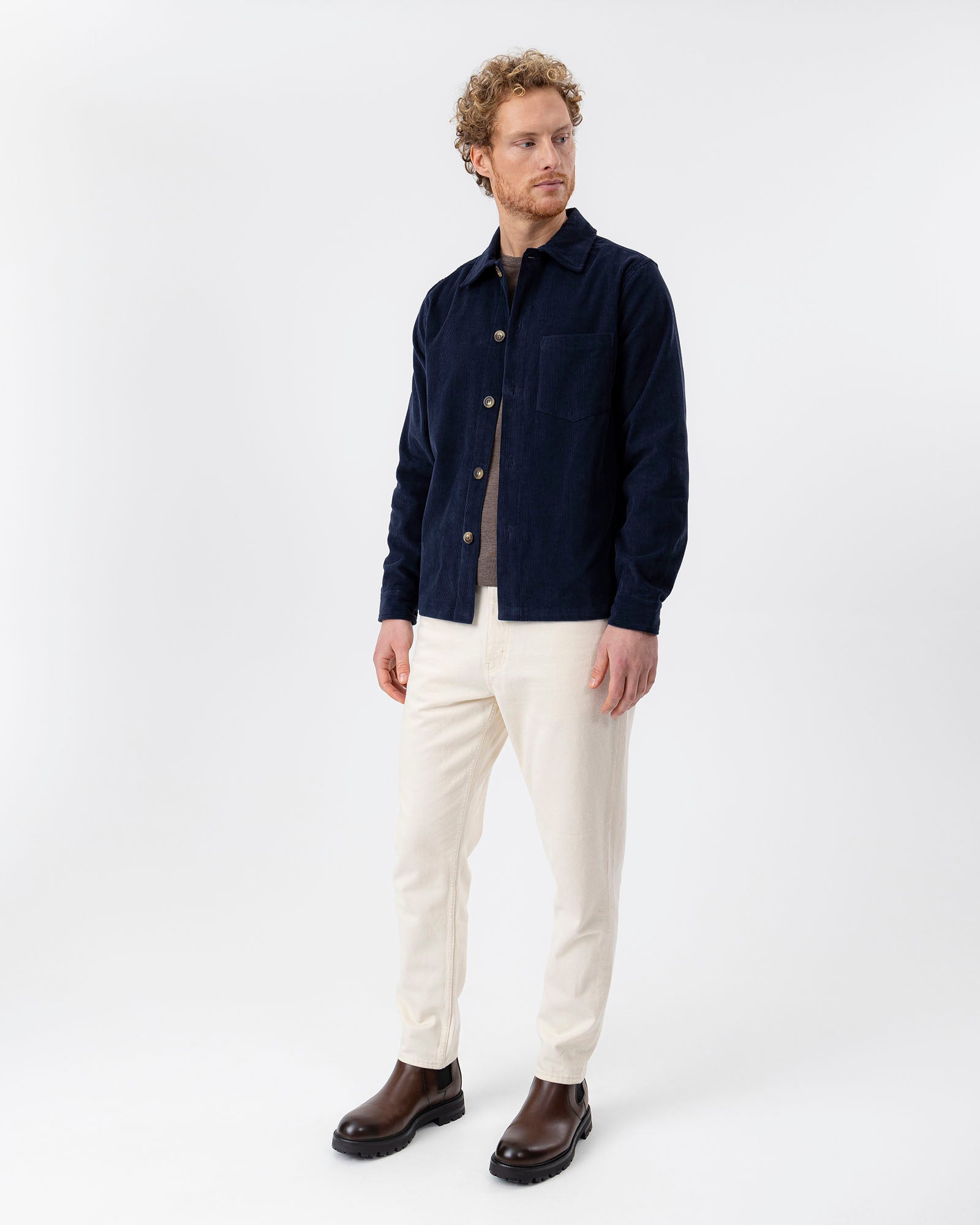 Isak Cord Overshirt- Navy