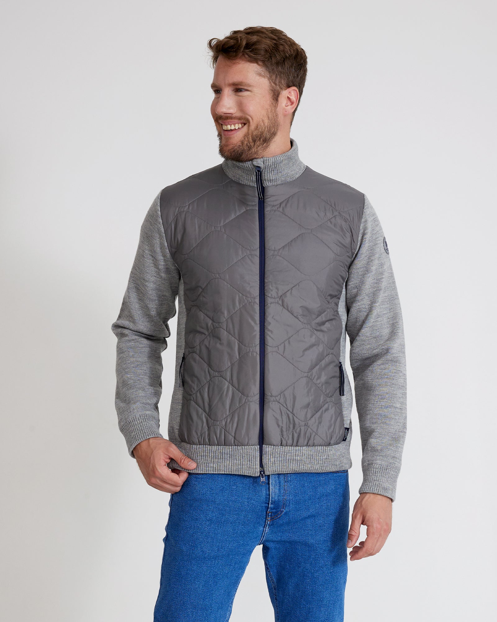 Johnny Full Zip Windproof - Light Grey Melange