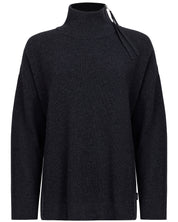 Kristina Zip Sweater- Black Mel