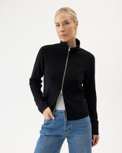 Lisen Full Zip Windproof Sweater- Black