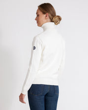 Marianne Full Zip Windproof Sweater- Off White