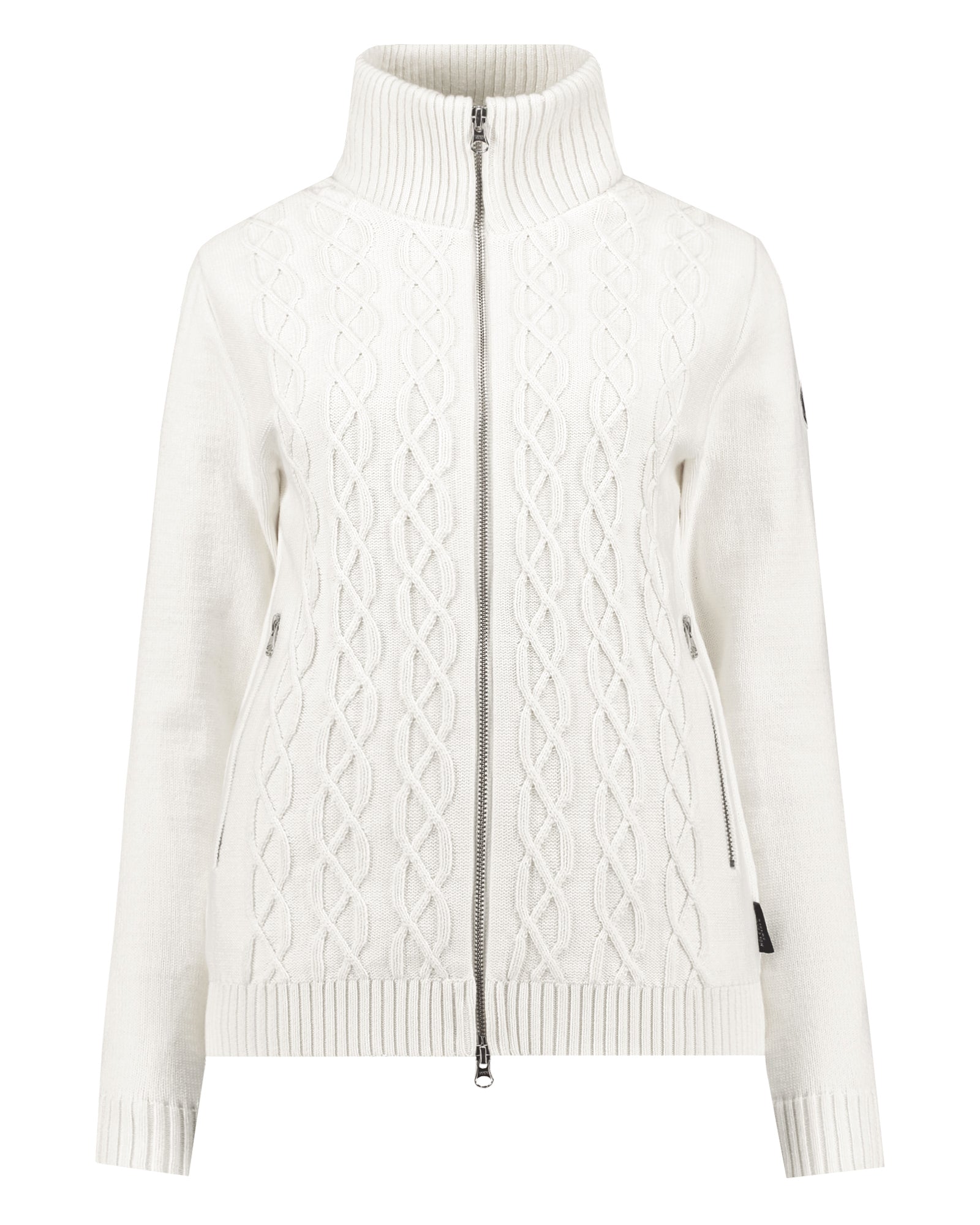 Marianne Full Zip Windproof Sweater- Off White