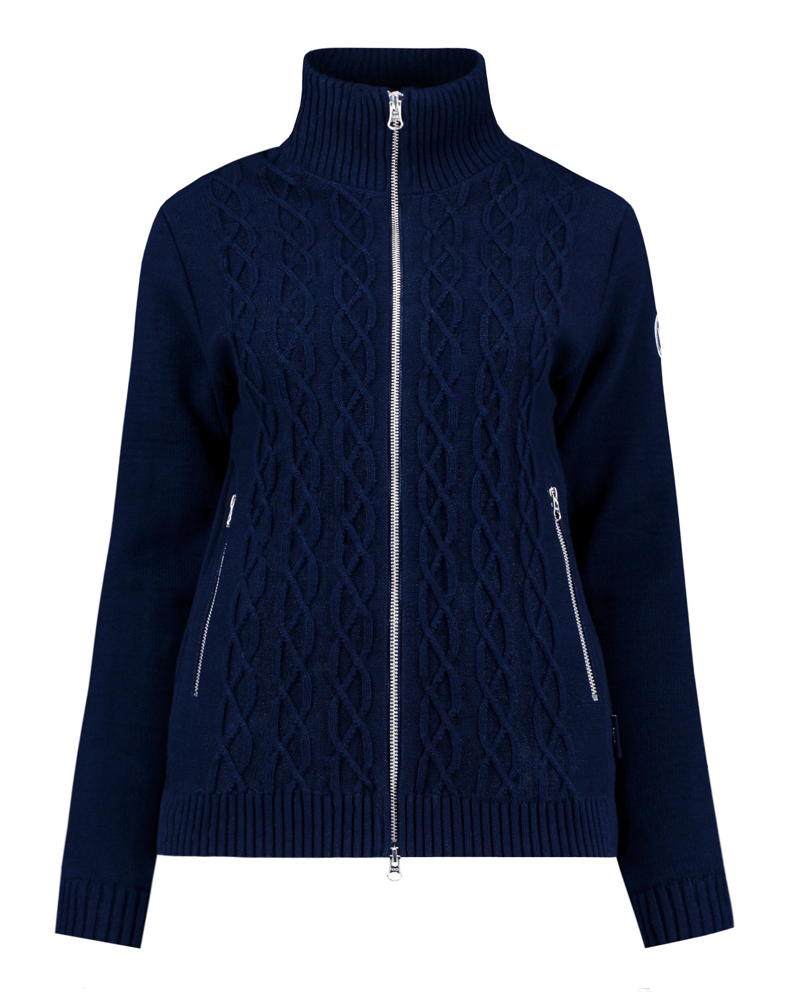 Marianne Full Zip Windproof Sweater- Navy