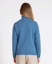 Marianne Full Zip Windproof Sweater- Copen Blue