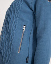 Marianne Full Zip Windproof Sweater- Copen Blue