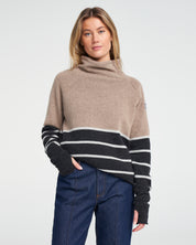 Martina Windproof Sweater -Khaki Stripe