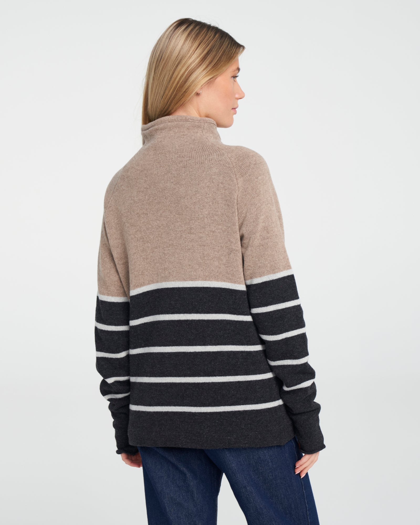 Martina Windproof Sweater -Khaki Stripe