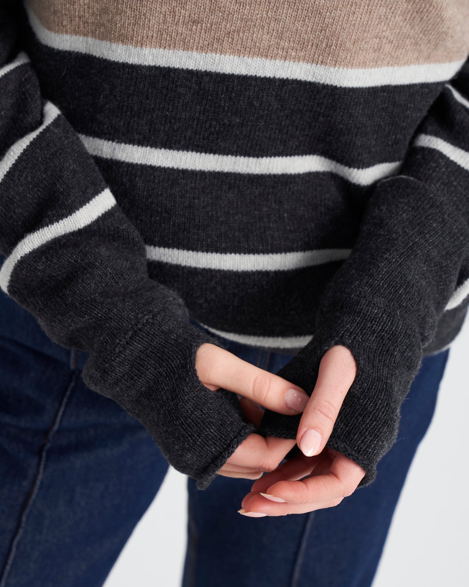 Martina Windproof Sweater -Khaki Stripe