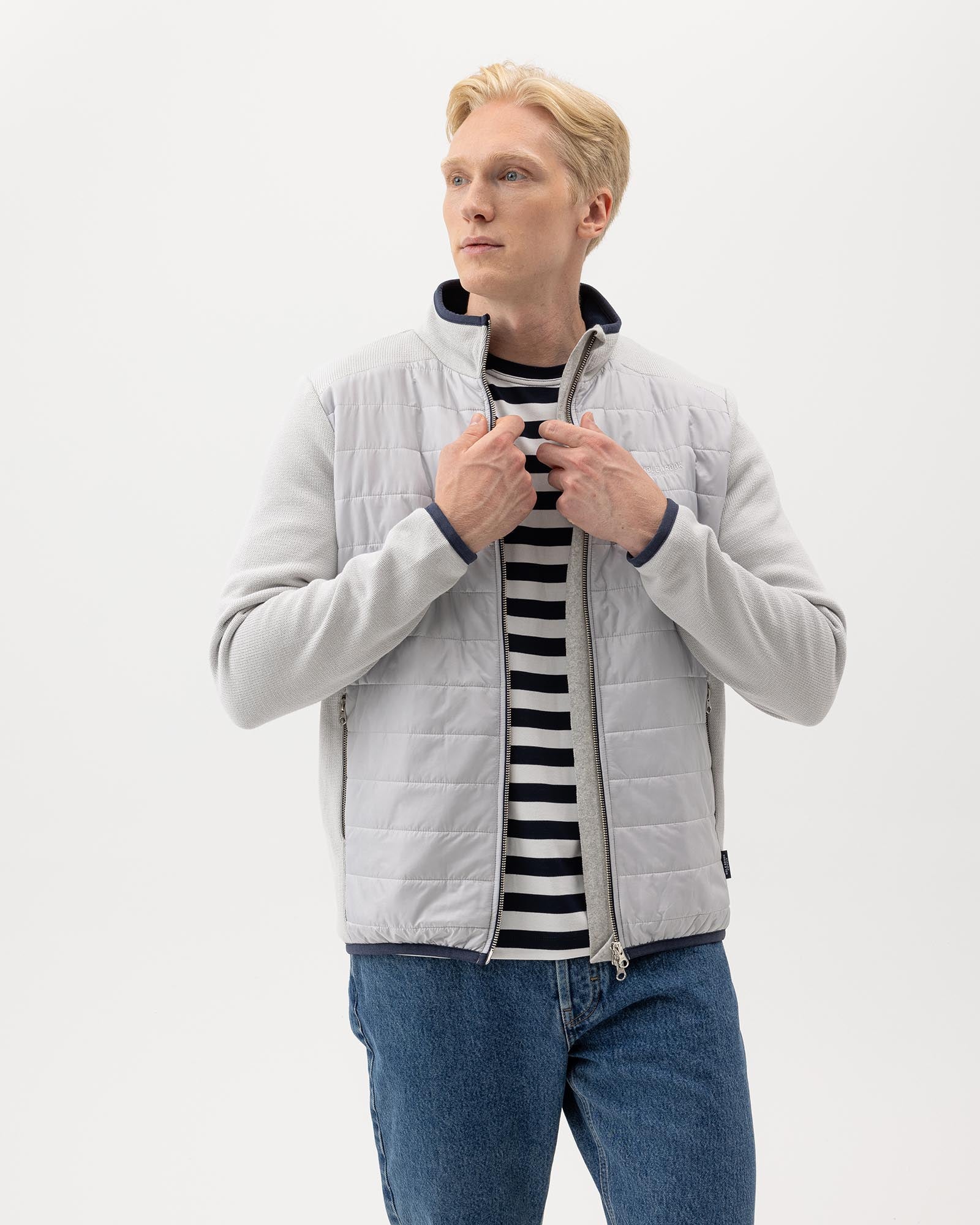 Peder Full Zip Windproof Jacket-Marble Grey