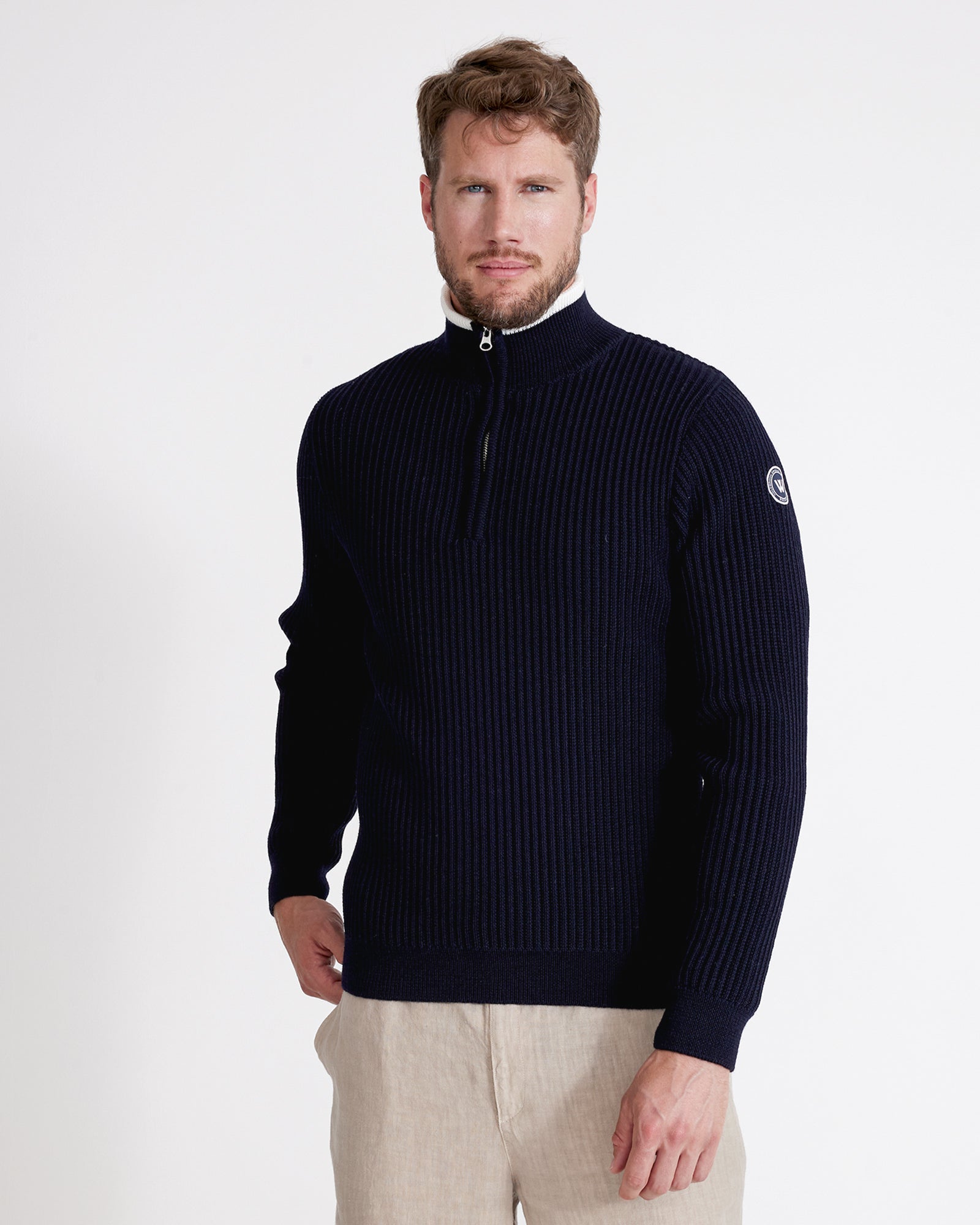 Ragnar T - Neck Windproof Sweater- Navy – Holebrook USA