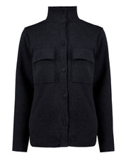 Women's Windproof Shirt Jacket- Black Melange