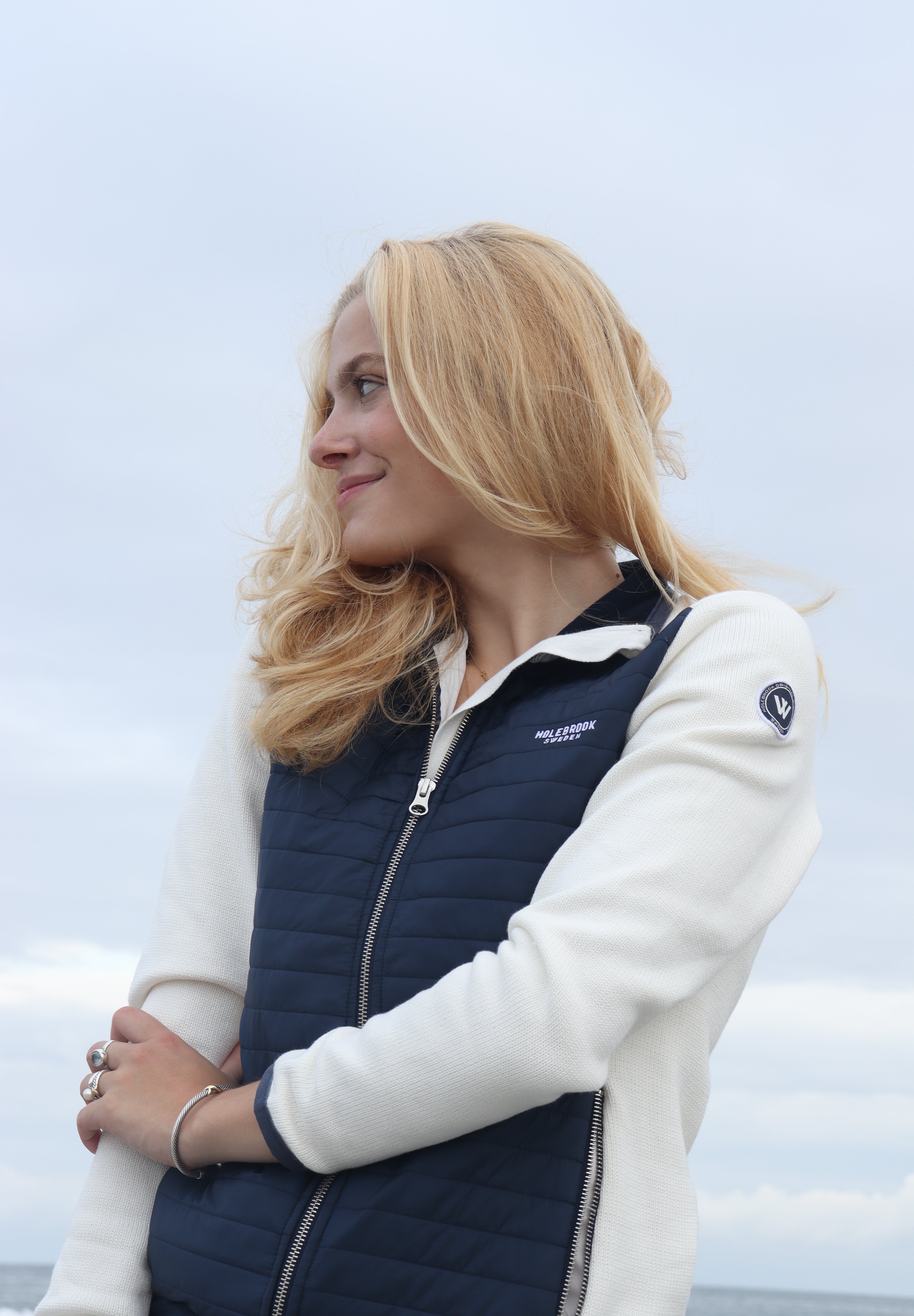 Mimmi Full Zip Windproof Jacket  -Off White/Navy