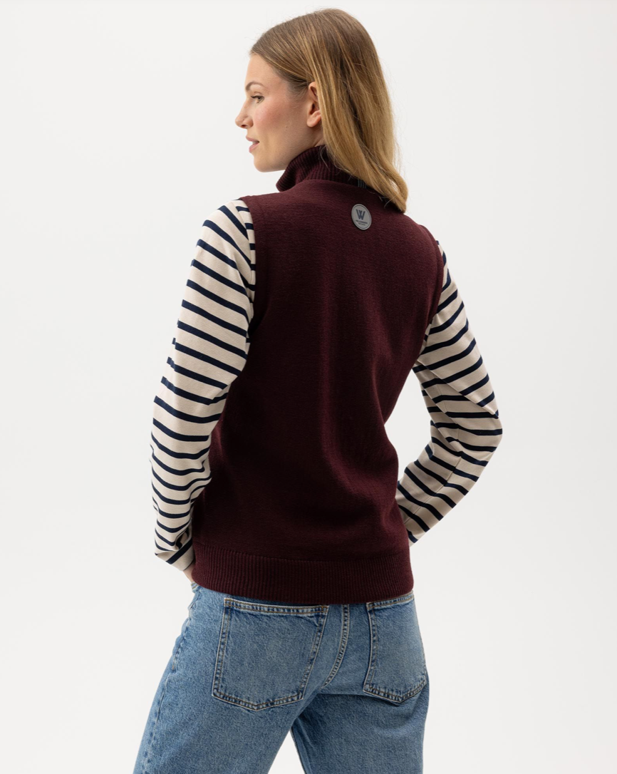 Mary Windproof Vest- Maroon
