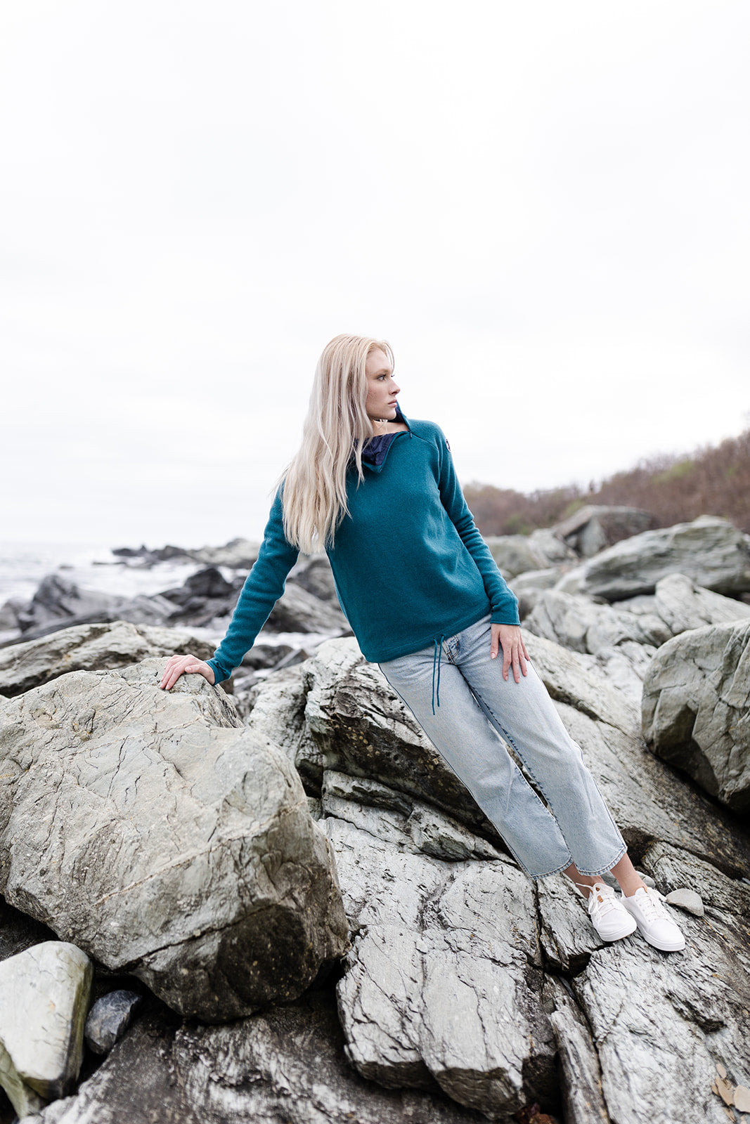 ドットアウト　Fanatica Wool W Jersey ジャージ　レディース Martina Windproof Sweater -Aqua – Holebrook USA