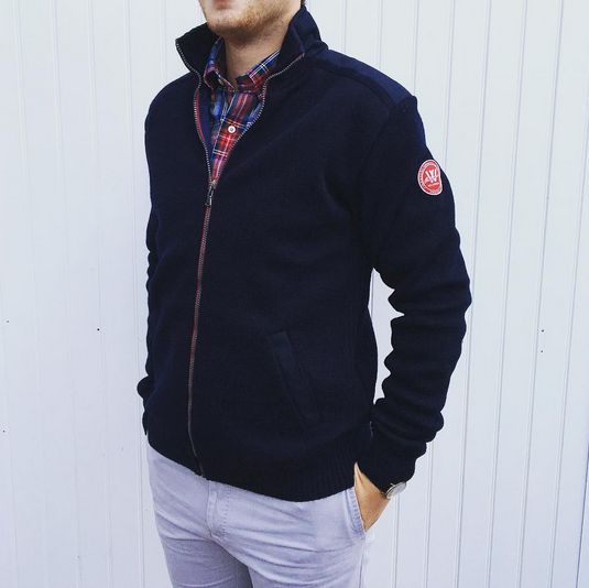 Gregor Wool Full Zip Windproof- Navy