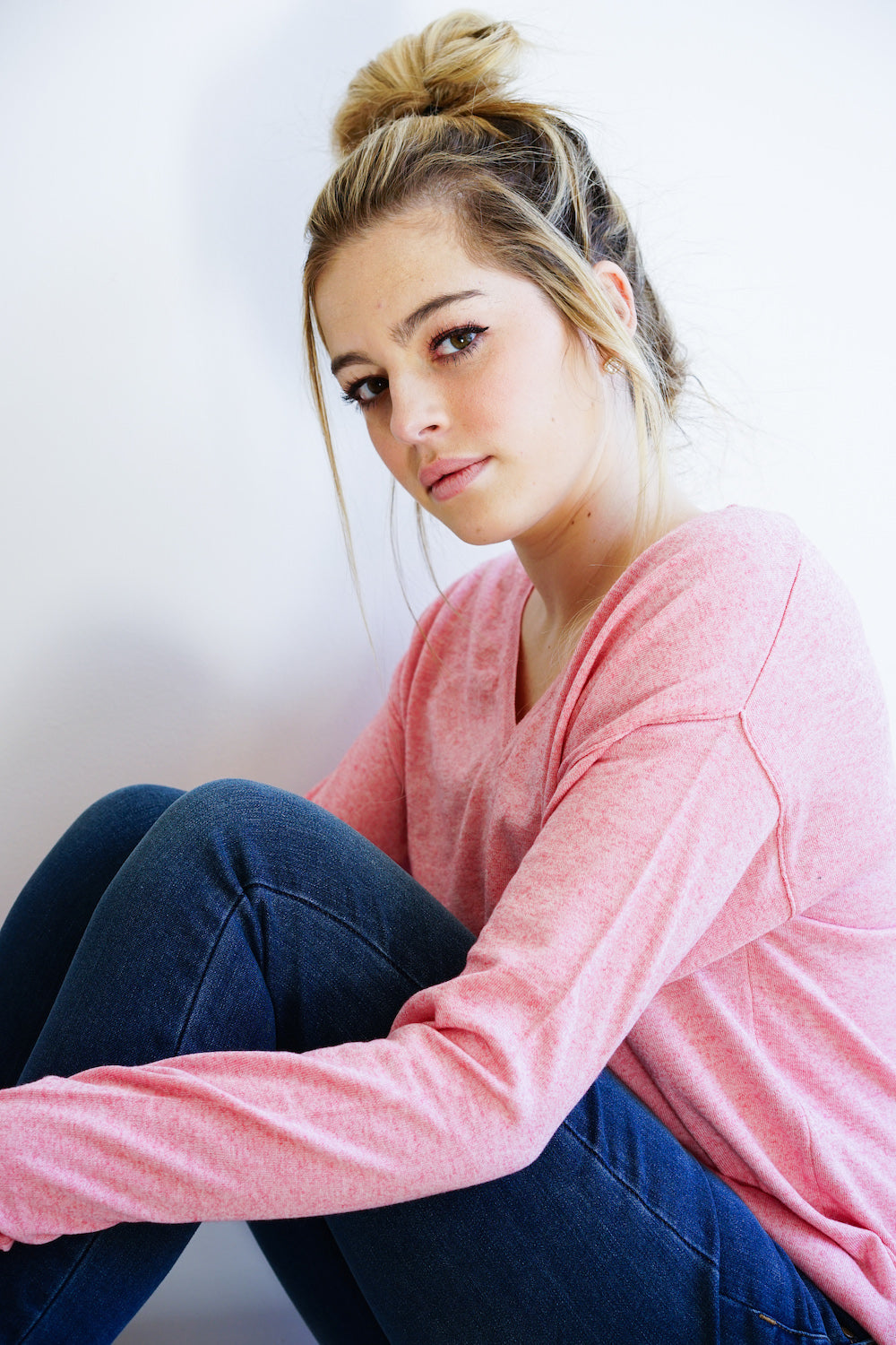 Anna V-Neck Pink Sorbet