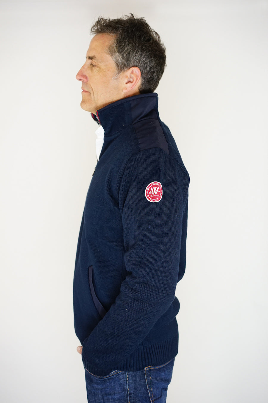 Gregor 1/4 Zip Windproof Cotton -Navy