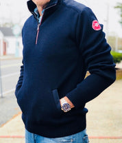 Gregor 1/4 Zip Windproof Cotton -Navy