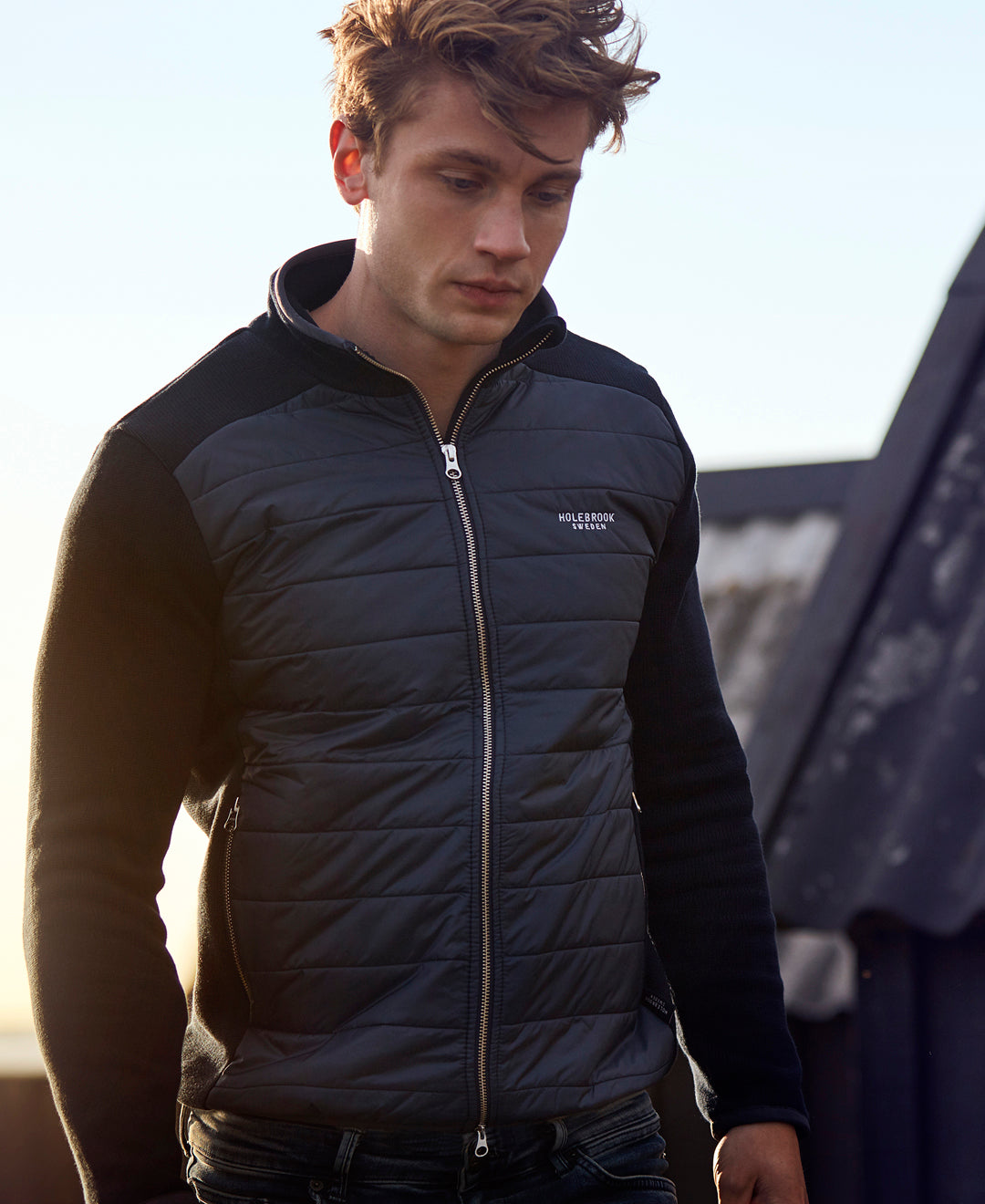 Peder Full Zip Windproof Jacket- Navy