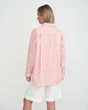 Amalia Shirt- White/Flame Orange
