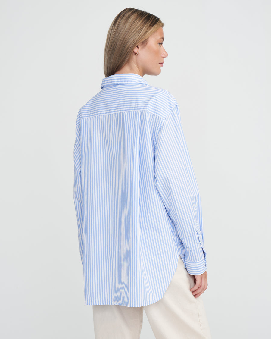Amalia Shirt- Light Blue/ White