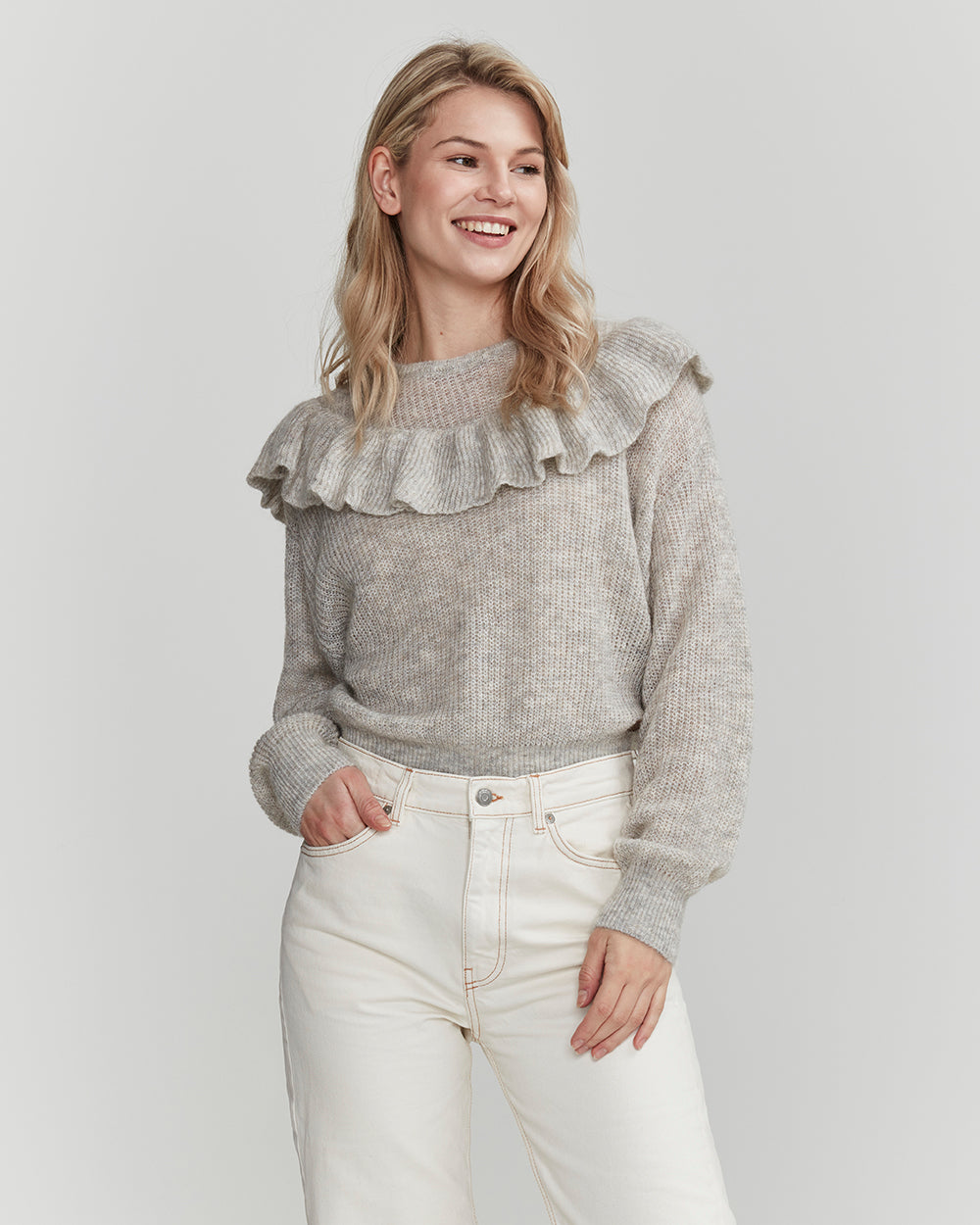Madison Crew- Light Grey