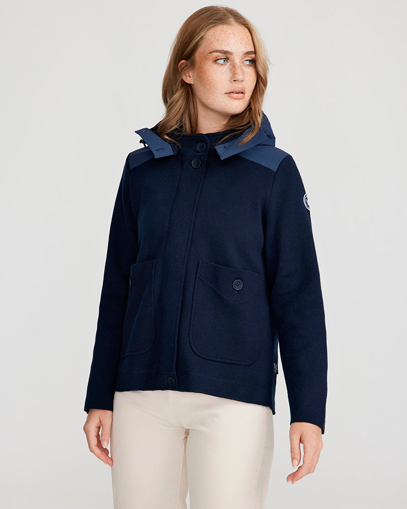 Pia Hood Windproof Jacket - Navy