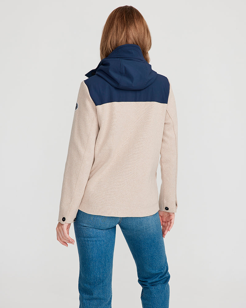 Pia Windproof Hood Jacket - Khaki/Navy