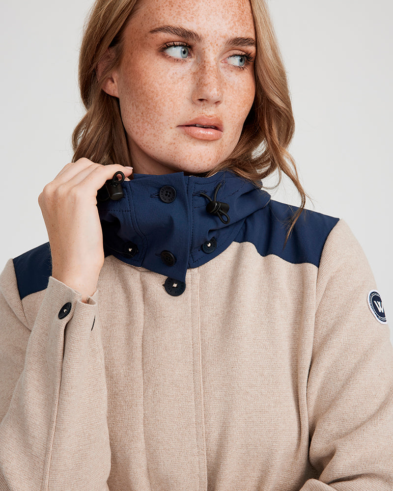Pia Windproof Hood Jacket - Khaki/Navy