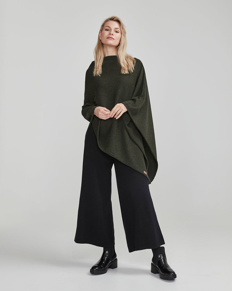 Sofie Poncho Bottle Green