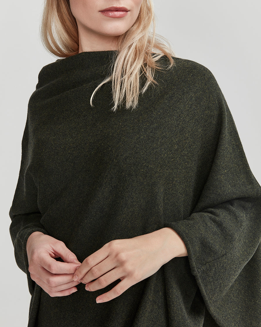 Sofie Poncho Bottle Green